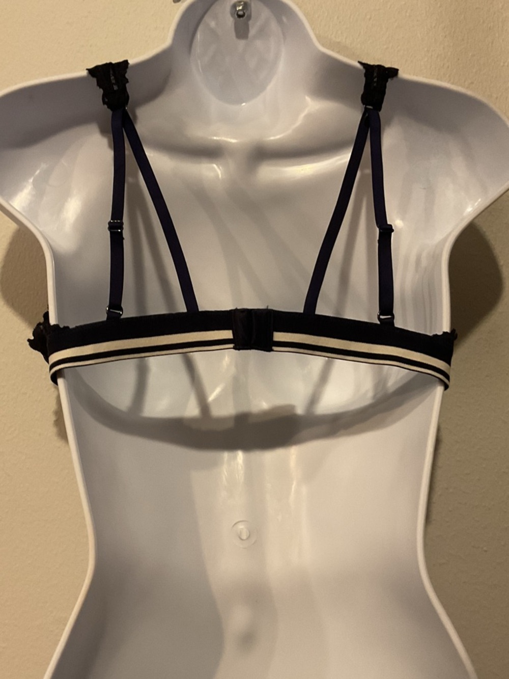 Aerie Green Lace Triangle Bralette | Med Leopard Print Mesh Soft Cup | Swim Top - Picture 8 of 11